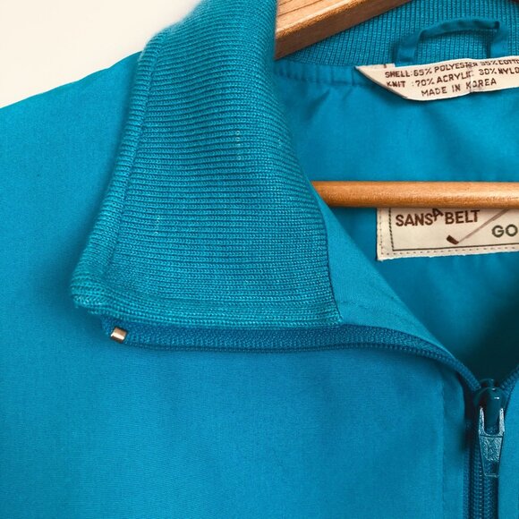 Vintage Sansabelt Golf Men's Jacket Size XXL(?) Full Zip Pockets Turquoise Blue - Picture 5 of 12